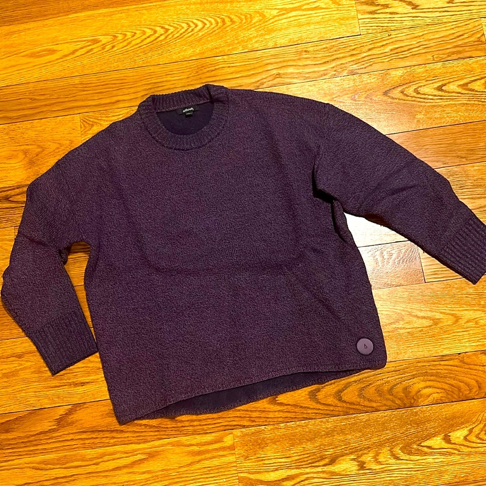 All birds dark purple crew neck sweater